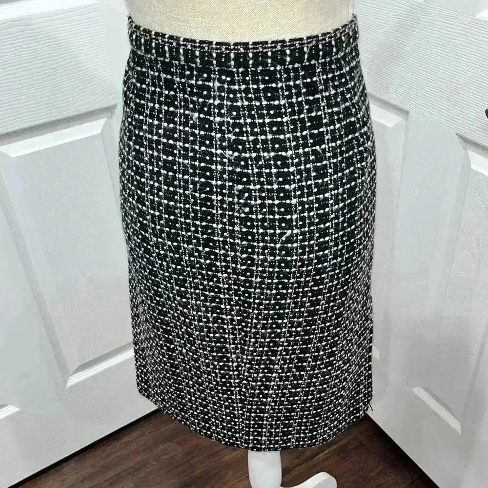 Michael Kors Tweed pencil skirt with side split, zip side closure: career wear